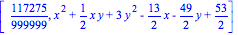 [117275/999999, x^2+1/2*x*y+3*y^2-13/2*x-49/2*y+53/2]